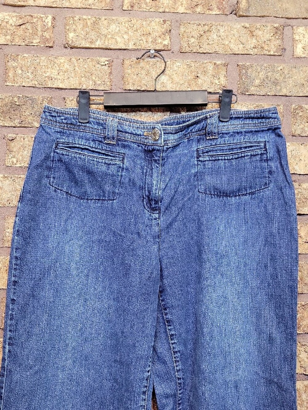 Jones New York Wide-Leg Denim Jeans 100% Cotton Size 14 - Picture 4 of 10